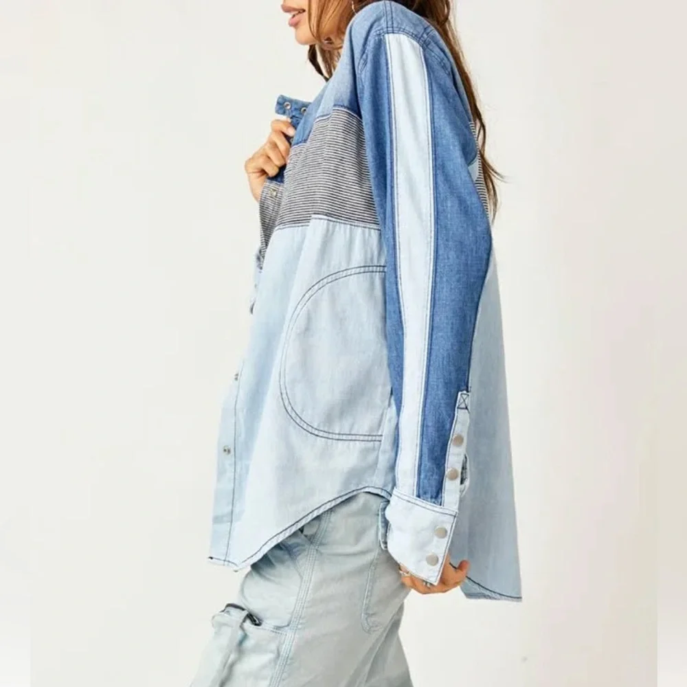 NWT We the Free Moto Colorblock shirt - Picture 4 of 10